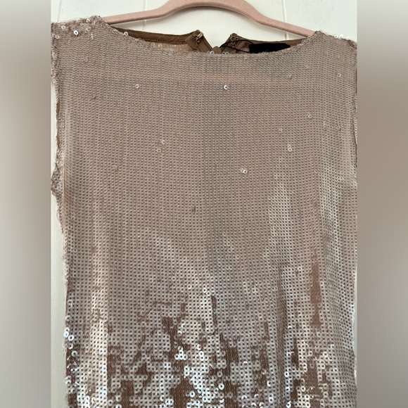 PLT Label Dark Taupe Sequin Sleeveless Drape Detail Maxi Dress Size 6 NEW tags - Picture 14 of 16